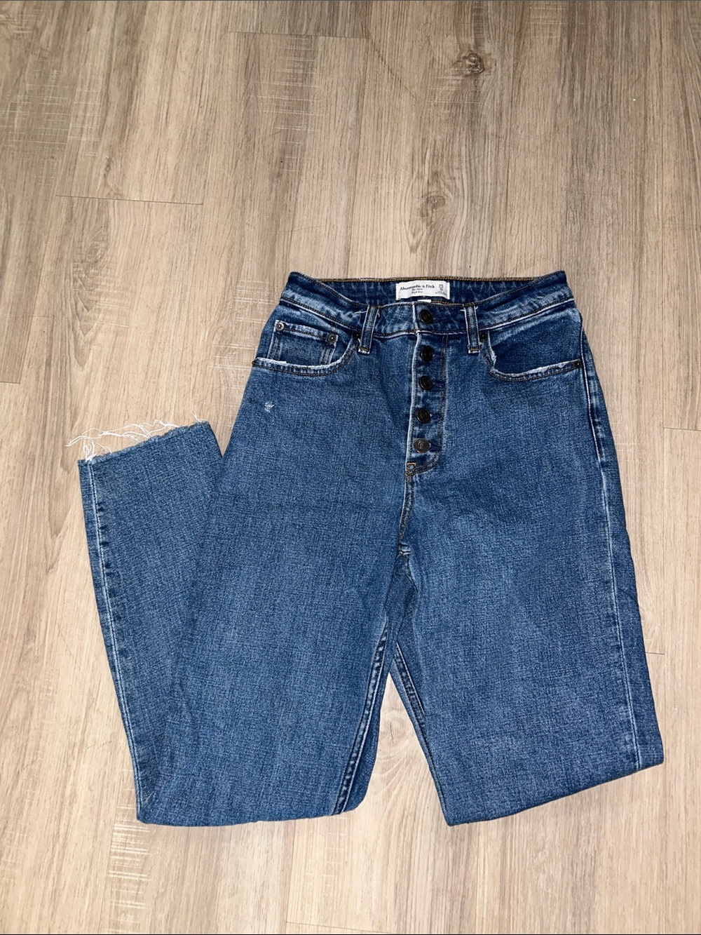 American Eagle Outfitters High-Rise Button-Fly Jeans - Blue